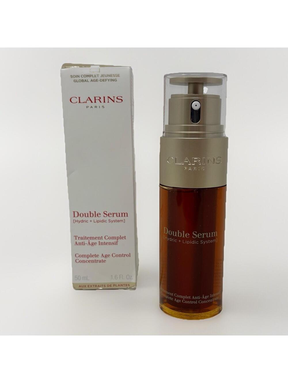 Clarins Double Serum 1.6 oz Complete Age Control Concentrate Hydric/Lipidic 50ml